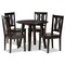 Baxton Studio Anesa Modern and Contemporary Transitional Dark Brown Finished Wood 5-Piece Dining Set 177-11377-10896-Zoro - alternate 1